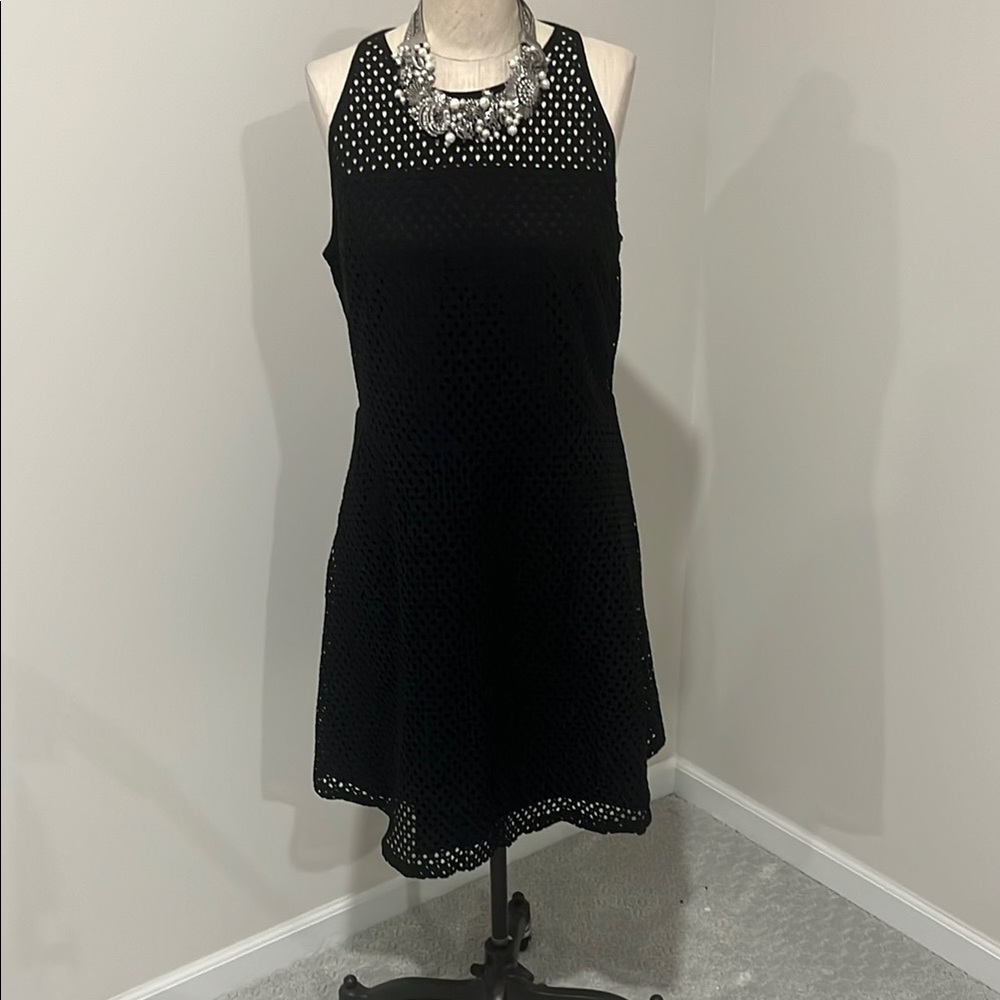 Mossimo Supply Co Silver and Black A-line Halter Dress
